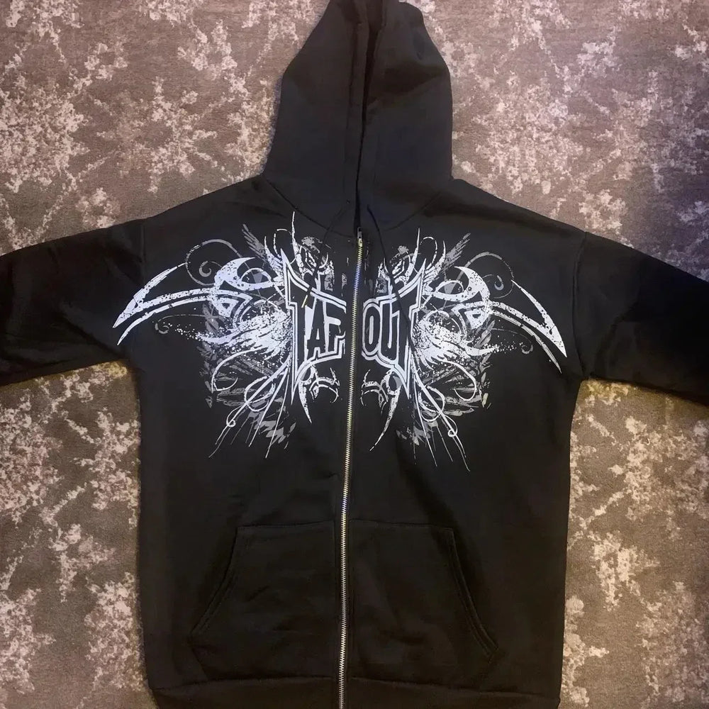 Camouflage Zipper Hoodie black 2 / S