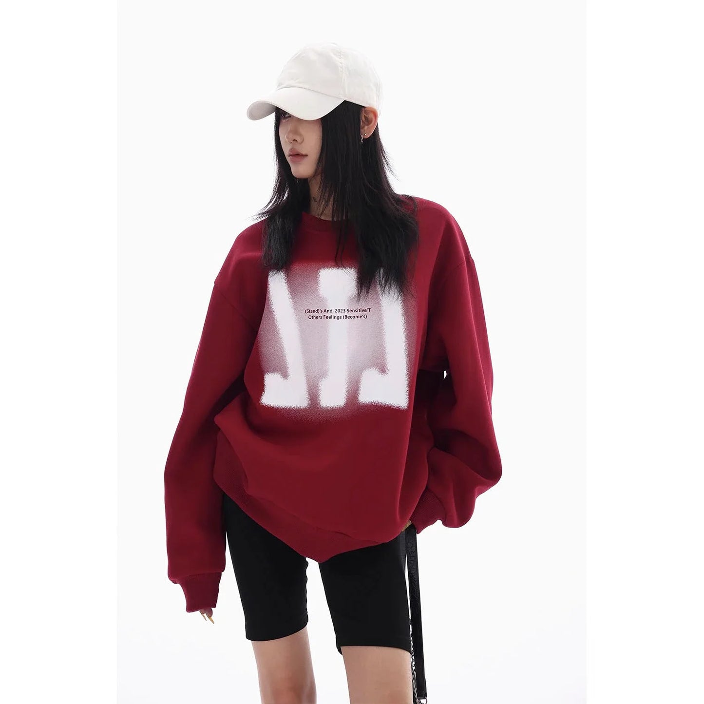 orean Cozy Baggy Feminine Hipster Long Sleeve Hoodie