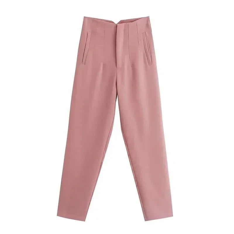 Baggy Wide Leg Loose Korean Casual Ankle Length High Waist Pants