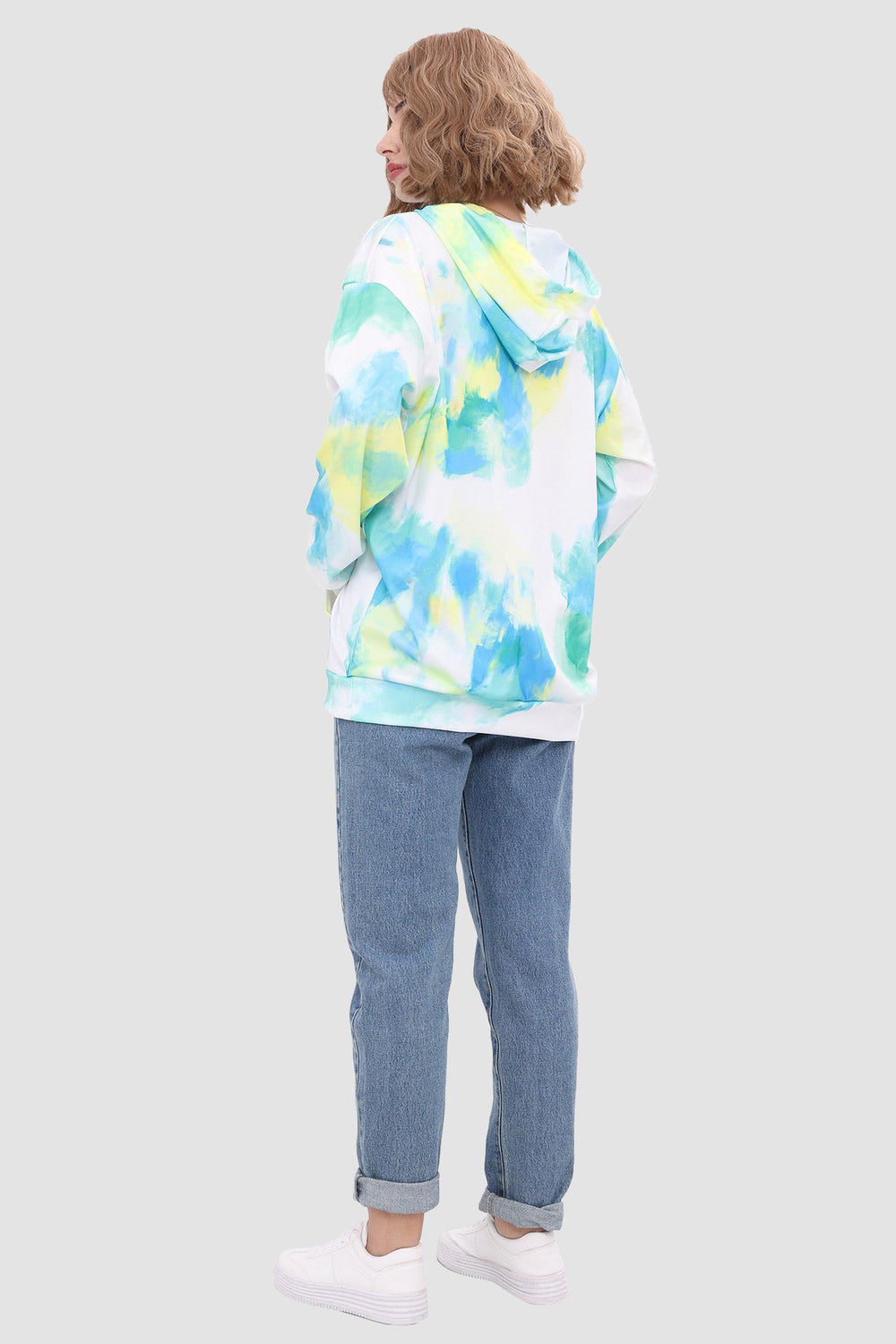 With Tie Hoodie Dye Drawstring
