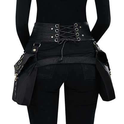 Punk Rivet Skull Retro Rock Waist Bag Gothic Shoulder Bag