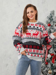 Couples Reindeer Pattern Christmas Sweater White / S Sweaters-L