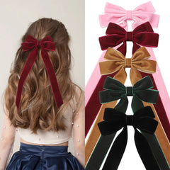 Large Velvet Wedding Long Ribbon Hair Accessory