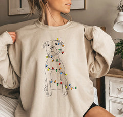 Voguish Cute Dog Fashion Pitbull All-Match Holiday Girl Christmas Hoodie Creamy-White / S Hoodies-L