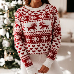 Christmas Knitting Soft Warm Knitwear Full Sleeve Casual Sweater Sweaters-L