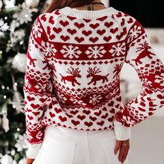 Winter Christmas Knitting Soft Warm Knitwear Full Sleeve Casual Sweater Sweaters-L