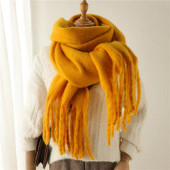 Cashmere Winter Pashmina Blanket Wrap - Thick And Soft Scarf Yellow Scarfs-L