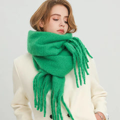 Cashmere Winter Scarf For Women - Solid Thick Soft Pashmina Wrap Scarfs-L