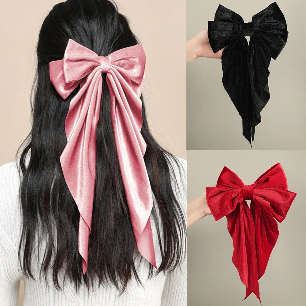 Velvet Large Wedding Korean Fashion Black Red Christmas Hair Accessory