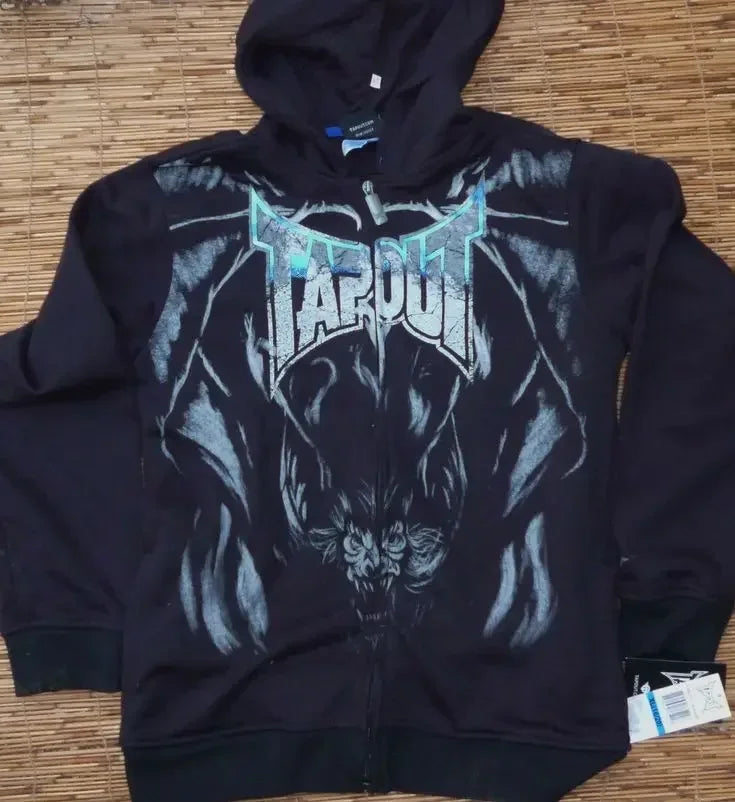 Grunge Zip Up Sweatshirt black 7 / M