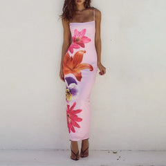 Cocktail Bodycon Floral Print Split Summer Streetwear Floral Dress floraldress-250126