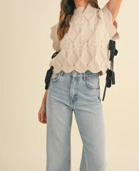 Solid Color Scalloped Trim Warm Sweater