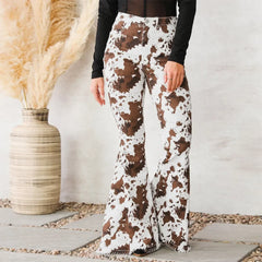 2024 New Wide Leg Button Pocket Jeans Brown / S