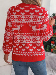 Ugly Christmas Snowflake Reindeer Pattern Holiday Festive Jumper Sweater Sweaters-L