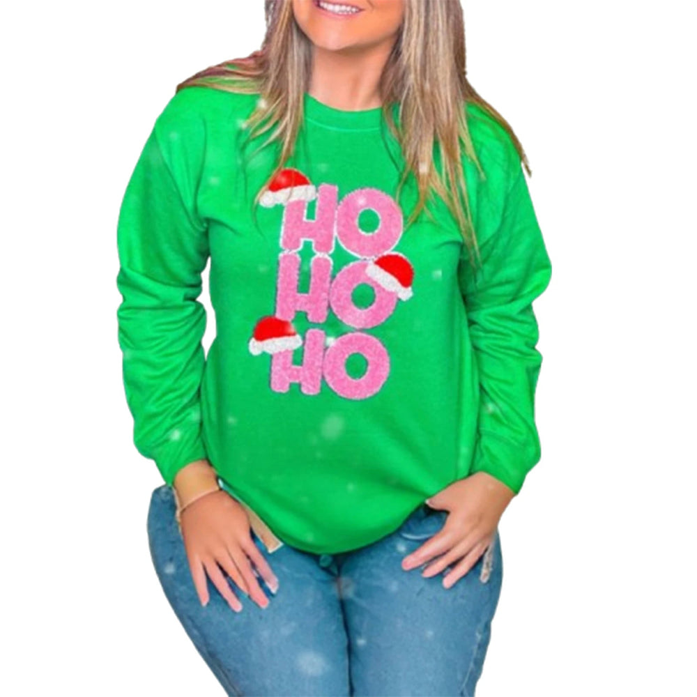 Snowflake Embroidered Christmas Hoodie Green / S Hoodies-L
