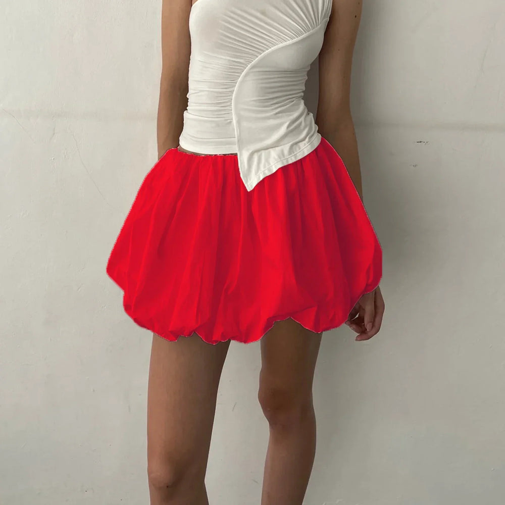 Lantern Puffball Elastic Skirt skirts-250223