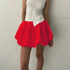 Lantern Puffball Elastic Skirt skirts-250223