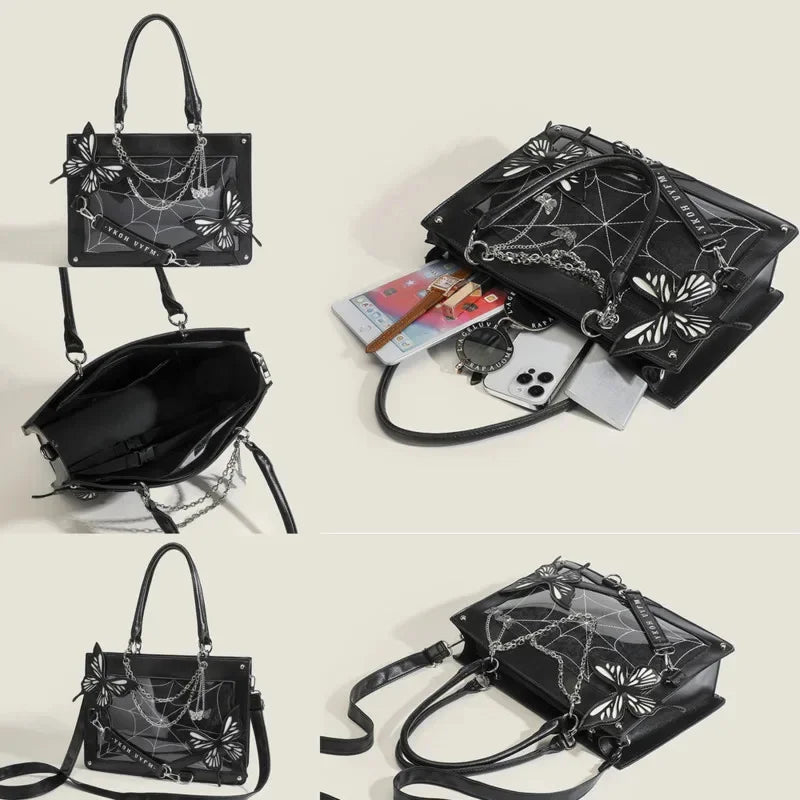 Vintage Gothic DIY Labyrinth Transparent Shoulder Ita Bag