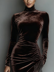 Clara | Velvet Lace Maxi Dress