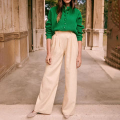 Cozy Warm Jacquard Long Sleeve Button Female Casual Christmas Sweater Sweaters-L