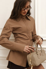 Cotton Ruched Fitted Blouse