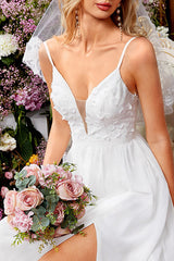 Lace Appliques Slip Maxi Dress