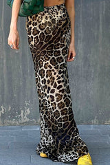 Leopard Print High-Waist Skirt