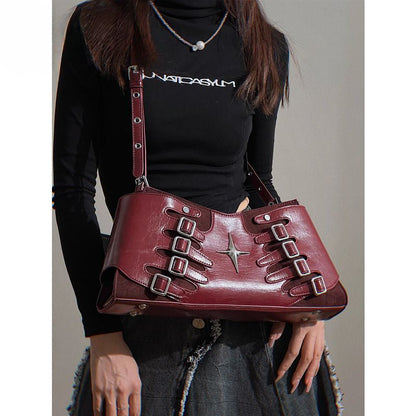 Y2K Gothic Red Street Harajuku Shoulder Female Crossbody High Punk Spicy Bag