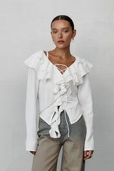 Long Sleeve Ruffle Blouse