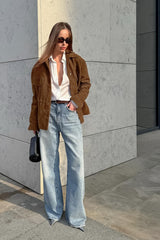 Retro Suede Lapel Slim Jacket