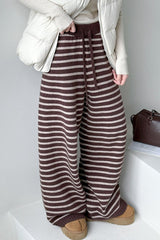Striped Knit Thickened Casual Pants