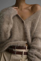 Oversized V-Neck Knit Cardigan