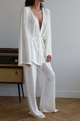 Modal Relaxed Pajama Top Straight Pants Set