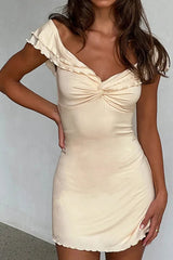 Off Shoulder Ruffled Mini Dress