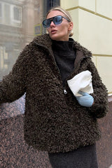 Vintage Brown Faux Fur Coat