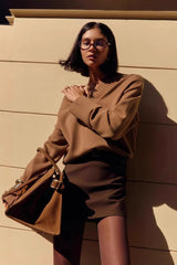 V Neck Flare Sleeve Knit Sweater