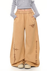 Contrast Relaxed Fit Wide Leg Sweat Pants