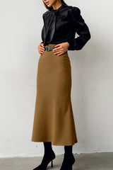 Brown Vintage Mermaid Skirt