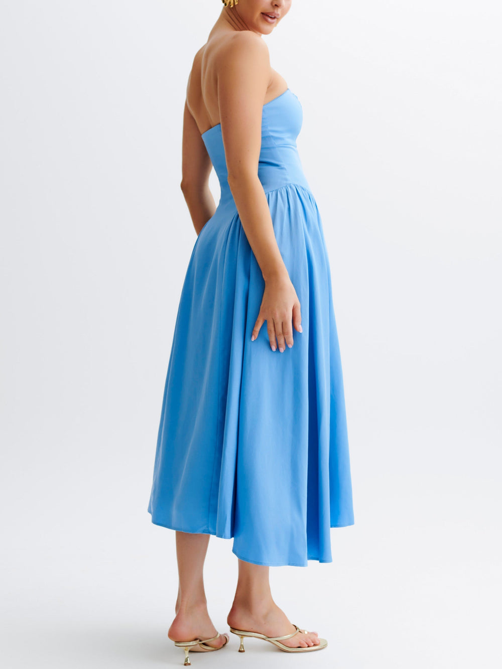 Tube Top Stylish Pleated Midi Dress Dresses