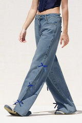 Contrast Bow Straight Jean