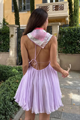Layered Ruffle Tie Front Mini Dress