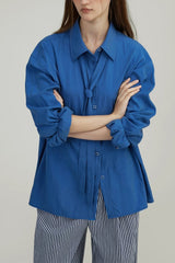 Tencel Draped Tie Blouse