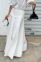 Solid A-Line Midi Skirt