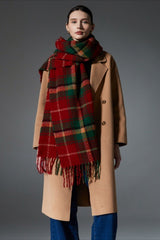 Plaid Fringe Christmas Scarf