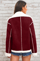 Collared Plush Warm Casual Winter Christmas Outerwear