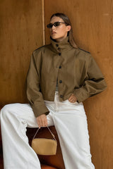 Pleated Lapel Loose Jacket