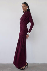 Ruched Asymmetric Ribbon Slim Mini Dress