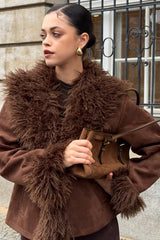 Faux Fur Patchwork Coat