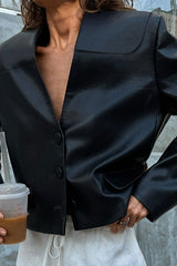 PU Leather Stylish Work Jacket