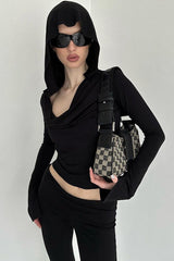 Dark Style Hooded V-Neck Hoodie